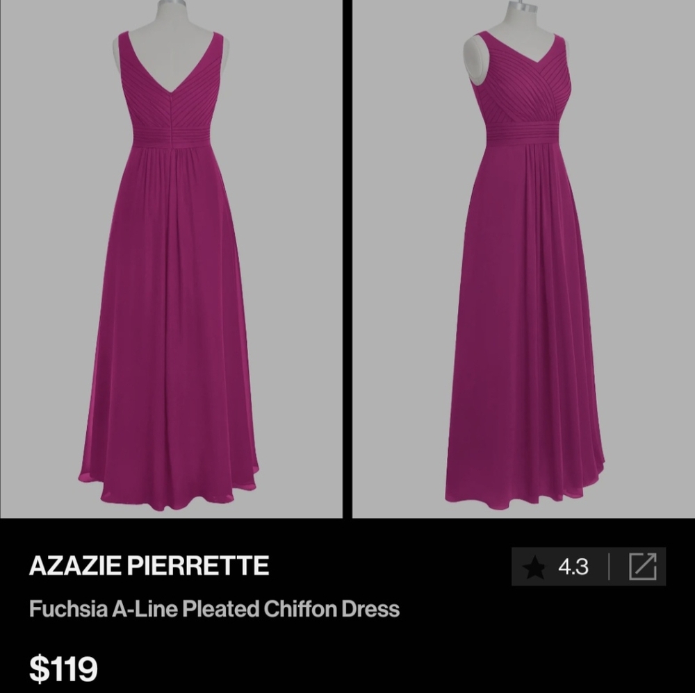 Azazie Pierrette Fuchsia Chiffon Dress